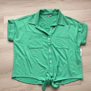 Sportelle Vibrant Green Ribbed Top